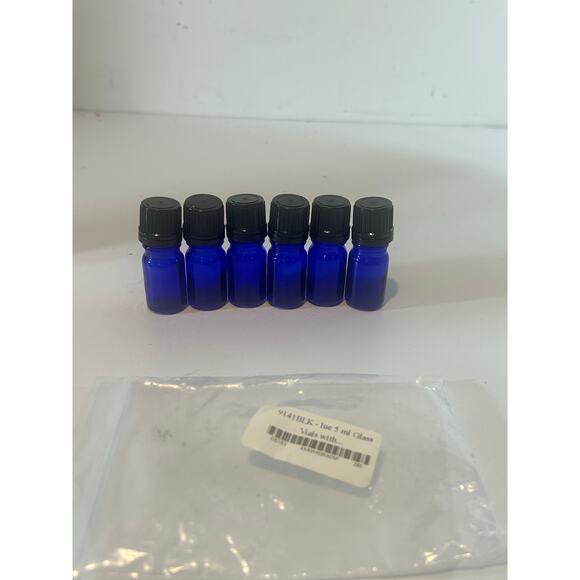 Set of 6 Blue 5ml Jars for essential oils New - Picture 1 of 3